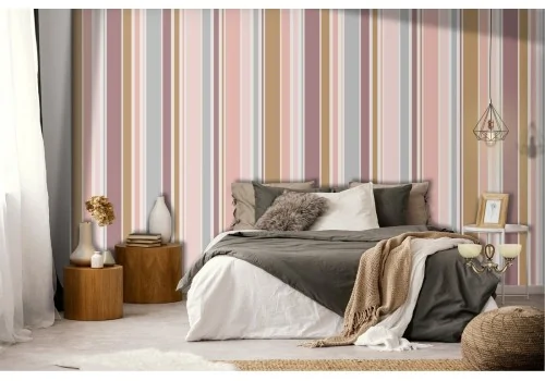 Wallpaper decoration pink stripes pattern.