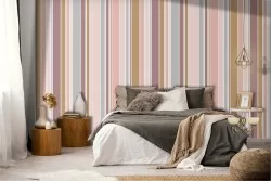 Pink stripes pattern wallpaper decoration.