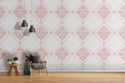 Damask geometric pattern vintage wallpaper.
