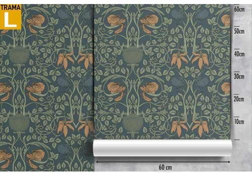 Vintage flowers and damask pattern wallpaper. 2