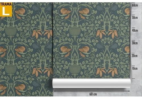 Vintage flowers and damask pattern wallpaper. 2