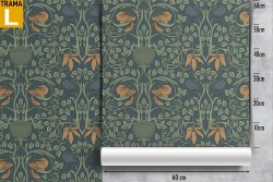 Carta da Parati fiori vintage e damasco pattern.