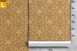 Vintage Damask Wallpaper Brown Pattern.