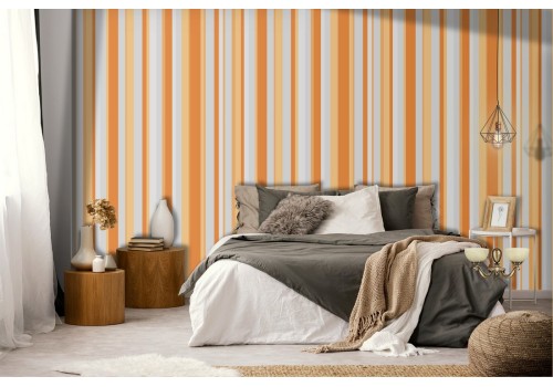Orange striped wallpaper modern pattern.