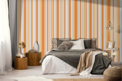 Orange striped wallpaper modern pattern.
