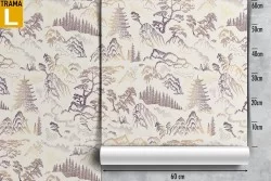 Stylized nature wallpaper with oriental design.