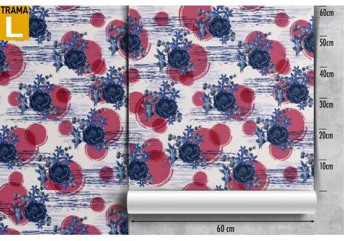 Modern wallpaper with flowers and abstract decorations. 2