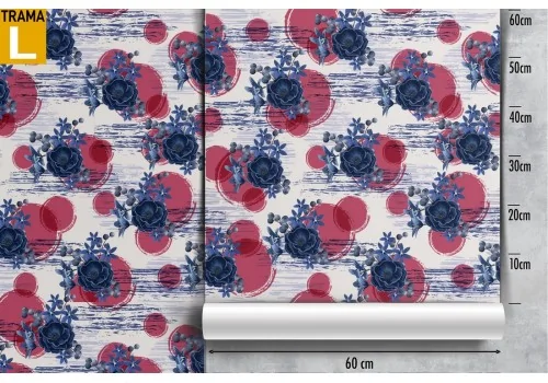 Modern wallpaper with flowers and abstract decorations. 2