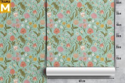 Vintage Nature Flowers Leaves Wallpaper