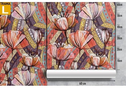 Modern abstract nature flowers wallpaper. 2