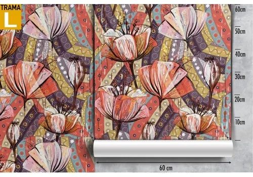 Modern abstract nature flowers wallpaper. 2