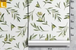 Olive leaves nature pattern wallpaper.
