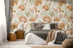 Carta da Parati natura vintage pattern fiori.