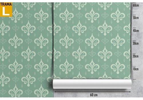Vintage green damask wallpaper pattern. 2