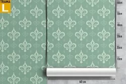 Vintage green damask wallpaper pattern.