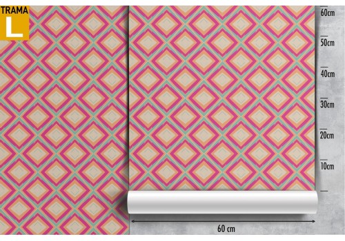 Modern geometric wallpaper decoration pink diamonds. 2