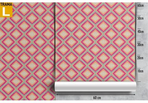 Modern geometric wallpaper decoration pink diamonds. 2