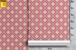 Carta da Parati decorazione geometrica moderna rombi rosa.