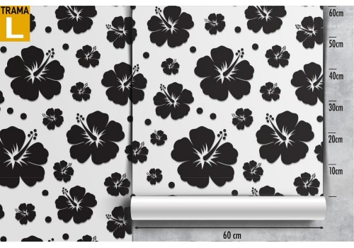 Black flowers modern nature wallpaper. 2