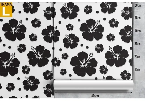 Black flowers modern nature wallpaper. 2