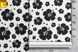 Black flowers modern nature wallpaper.