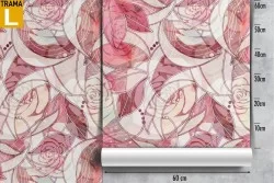 Wallpaper modern decoration pink abstract flowers.