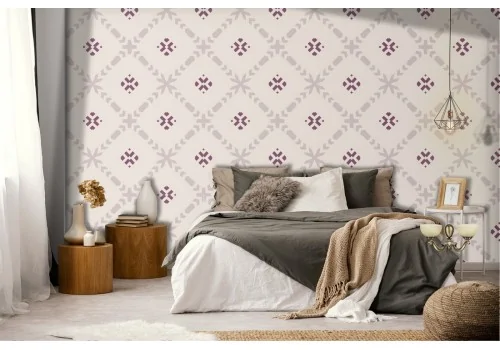 Vintage geometric damask wallpaper.