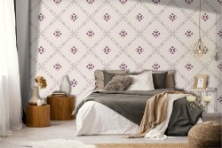 Vintage geometric damask wallpaper.