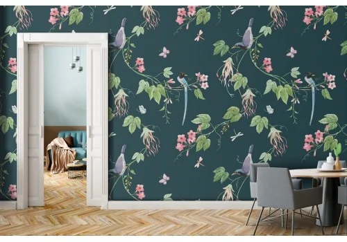 Pink flowers and green leaves nature wallpaper.