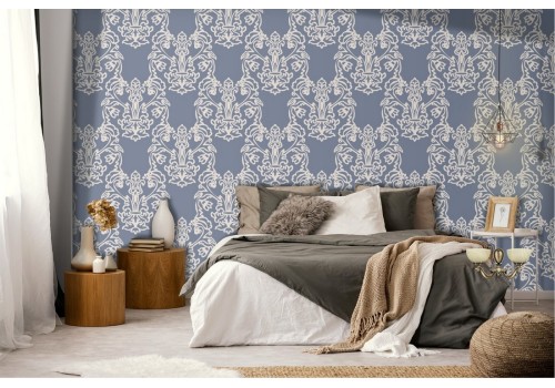 Vintage geometric damask wallpaper.