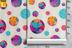 Children's wallpaper modern polka dot decoration.