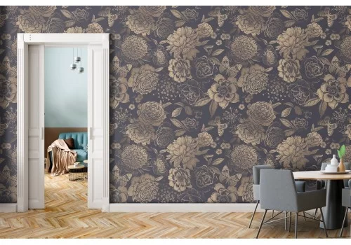 Carta da Parati fiori vintage pattern.