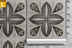 Carta da Parati mattonelle decorazione geometrica vintage.