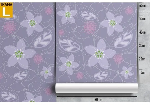 Modern abstract purple flowers wallpaper. 2