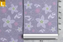 Carta da Parati fiori astratti moderni viola.