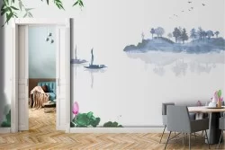 Wallpaper Paintings and Watercolors Nature Rivers Waterfalls Lakes