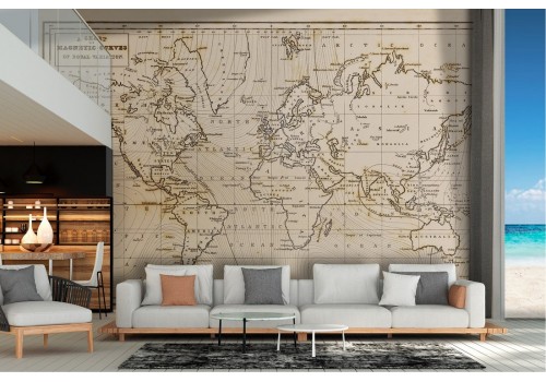 Magnetic curves world map wallpaper globe