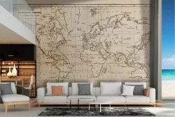 Carta da Parati mappamondo curve magnetiche globo