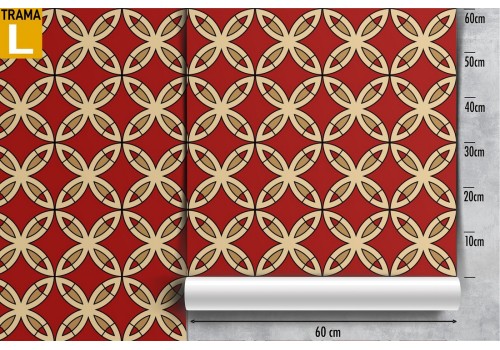 Red vintage geometric wallpaper decoration. 2