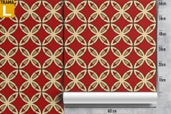Red vintage geometric wallpaper decoration.