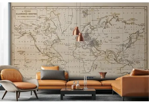 Magnetic curves world map wallpaper globe 2