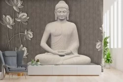 Carta da Parati illustrazione statua meditazione zen