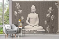 Carta da Parati illustrazione statua meditazione zen