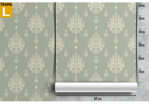 Vintage Damask Wallpaper Green Pattern. 2