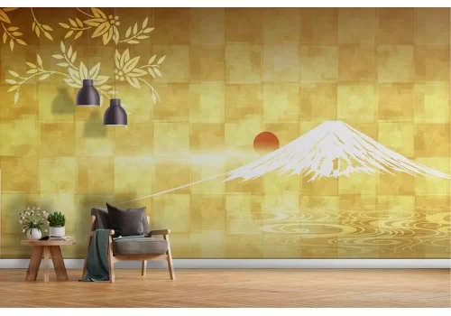 Carta da Parati montagna astratta oro 2