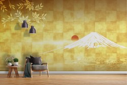 Abstract wallpaper Mount Japan and wall stickers
