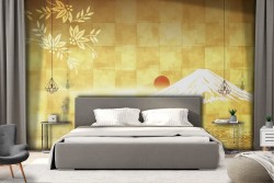 Abstract wallpaper Mount Japan and wall stickers