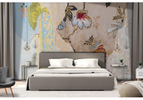 Vintage worn painted wallpaper 2