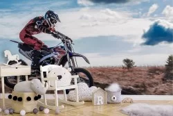 Carta da parati moto cross paesaggio montagna e adesivi murali