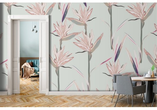 Vintage nature leaves wallpaper, and wall stickers